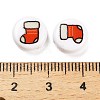 Christmas Theme Printed Opauqe Acrylic Beads OACR-R004-01L-4