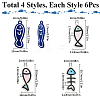 24Pcs 4 Colors Alloy Enamel Pendants FIND-SC0012-04-2