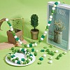 150Pcs 5 Styles Saint Patrick's Day Wood European Beads Set WOOD-SZ0001-27-4