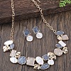 Flat Round & Oval & Square Zinc Alloy Enamel Pendant Necklaces & Stud Earrings Sets WG42338-04-2