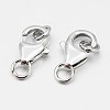 Anti-Tarnish Rhodium Plated 925 Sterling Silver Lobster Claw Clasps STER-O015-C-04-1