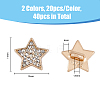 SUPERFINDINGS 40pcs 2 Colors 1-Hole Alloy Rhinestone Shank Buttons BUTT-FH0001-005-2
