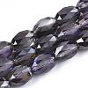 Electroplated Glass Beads Strands X-EGLA-T015-02B-01-1