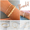 3Pcs 3 Styles 304 Stainless Steel Paperclip Chain Bracelets & Glass Seed Bead Stretch & Slider Bracelets for Women SL8246-1-2