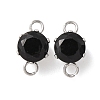 304 Stainless Steel Micro Pave Cubic Zirconia Connector Charms STAS-H240-50P-11-1