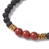 Natural & Synthetic Gemstone Round Beaded Stretch Bracelets for Men Women BJEW-JB12263-5