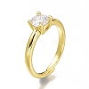 Brass Micro Pave Clear Cubic Zirconia Solitaire Rings LS-RJEW-N031-13G-3