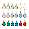 16Pcs 8 Colors Glass Gourd Pendants KK-PH0013-31-6