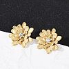 304 Stainless Steel Crystal Rhinestone Stud Earrings EJEW-G423-15G-1