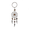 Woven Net/Web with Wing Alloy & Gemstone Chips Keychains KEYC-JKC00559-2