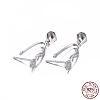 Anti-Tarnish Rhodium Plated 925 Sterling Silver Pendant Bails STER-L058-004P-3