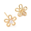 Rack Plating Brass Studs Earrings for Women EJEW-G394-42G-2