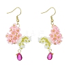 Handmade Glass Seed Beads Flower Dangle Earrings EJEW-MZ00362-01-2