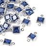 SHEGRACE Brass Pave Cubic Zirconia Square Connector Charms XGRQ2O562-440C-P-1