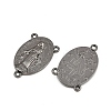Holy Oval Carved Virgin Mary Tibetan Style Alloy Chandelier Component Links TIBEP-LF0961YKG-B-LF-1