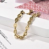 304 Stainless Steel Coffee Bean Chain Bracelets for Women Men BJEW-F488-01G-01-3