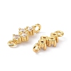 Eco-Friendly Brass Micro Pave Clear Cubic Zirconia Links Connectors X-ZIRC-C022-03G-2
