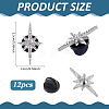 12Pcs Star Alloy Pave Rhinestone Clip Lapel Pin Backs for Clothes JEWB-FG0001-83-2