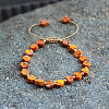 Bohemian Dyed Natural Imperial Jasper Heart Bead Braided Bead Bracelets for Women FS-WG782CA-11-1