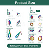 28Pcs 7 Style Rainbow Color 304 Stainless Steel Stud Earring Findings FIND-CW0001-20-3