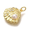 Rack Plating Brass Micro Pave Cubic Zirconia Pendants KK-I720-47G-2