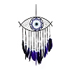 Iron Woven Web/Net with Feather Pendant Decorations LS-AJEW-B016-07A-1