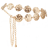 1Pc Alloy Textured Coin Link Chain Body Waist Chains for Women AJEW-GF0013-43-1