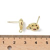 Brass Micro Pave Cubic Zirconia Stud Earring Findings KK-U075-01C-03G-3