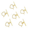 Brass Micro Pave Clear Cubic Zirconia Toggle Clasps KK-N259-03-2