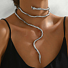 Iron Snake-Shaped Coil Choker Necklaces LS-NJ6393-2-2