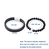 Unisex Stretch Bracelets & Leather Cord Bracelets Sets BJEW-JB04895-03-6