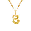 Personalized Stainless Steel Textured Alphabet Initial Pendant Necklaces for Women Men RF0956-19-1
