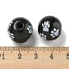 Printed Wood European Beads WOOD-G022-09G-3