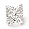 Non-Tarnish 201 Stainless Steel Open Cuff Ring RJEW-E063-48P-2