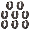 4 Pairs 304 Stainless Steel Chunky Huggie Hoop Earrings EJEW-UN0001-87-1