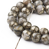 Natural Pyrite Beads Strands X-G-G839-01-8mm-2