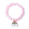 3Pcs 3 Colors ABS Plastic Imitation Pearl Beads Stretch Bracelets BJEW-JB11585-5