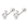 Candy 925 Sterling Silver Micro Pave Clear Cubic Zirconia Stud Earrings EJEW-K317-14G-4