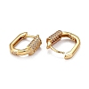 Brass Micro Pave Clear Cubic Zirconia Huggie Hoop Earrings ZIRC-H109-01G-2