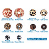 Fashewelry 100Pcs 5 Styles Printed Natural Wooden Beads WOOD-FW0001-03-13