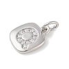 Rack Plating Brass Micro Pave CLear Cubic Zirconia Charms KK-E110-14P-Q-2
