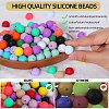 80Pcs Round Silicone Focal Beads SIL-SZ0001-24-27-3