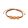 Flower Glass Braided Bead Bracelets BJEW-JB11079-3