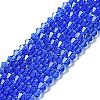 Blue Glass Bicone Beads Strands X-GLAA-S026-6mm-02-1