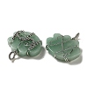 Natural Green Aventurine Copper Wire Wrapped Pendants G-K338-07P-05-2