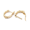 Cross Chain Shape Rack Plating Brass Hoop Earring Findings with Latch Back Closure KK-D083-07G-2