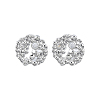 Clear Cubic Zirconia Flower Stud Earrings EJEW-N012-48P-2