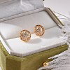 Brass Micro Pave Clear Cubic Zirconia Stud Earrings EJEW-K300-18G-2