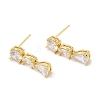 Rack Plating Brass Teardrop Stud Earrings with Crystal Rhinestone for Women EJEW-D059-11G-1