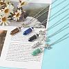 Bullet Natural Mixed Stone Pendant Necklaces NJEW-JN03602-2